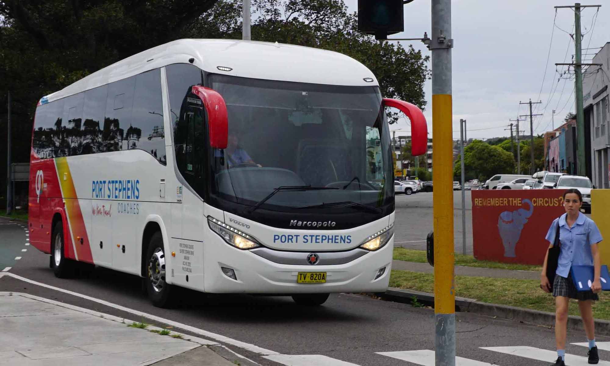 Port Stephens Coaches Volvo B8R Marcopolo Audace TV820A